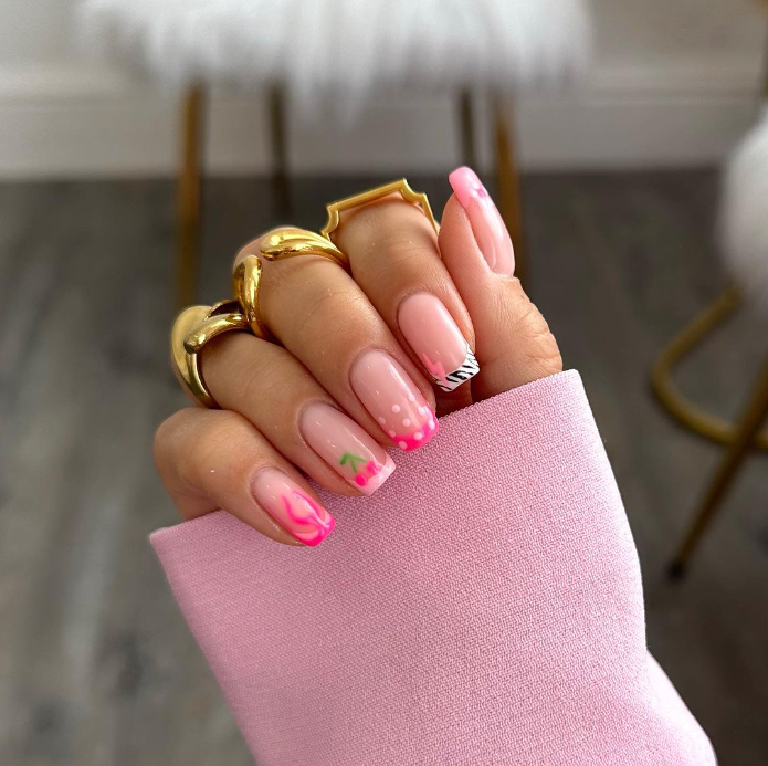 Cute Funky Square Nails Ideas