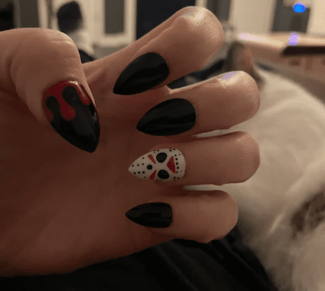 Cute and Spooky Horror Movie Halloween Nails