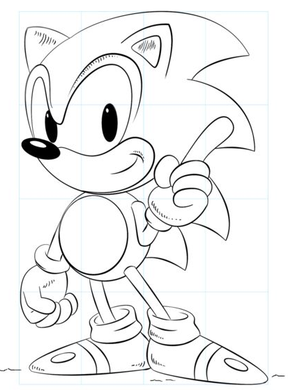 Drawing Step By Step - How to draw Sonic the Hedgehog step by step Drawing tutorials for kids and beginners