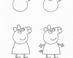 Drawing Step By Step - Wie Peppa Pig etappenweise zu zeichnen
