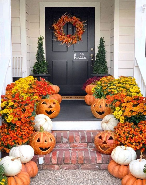 Fall Board Ideas - Beautiful And Festive Fall Front Porch Decorating Ideas