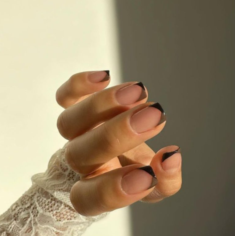 Fall French Tip Nails - Neutral French Splits