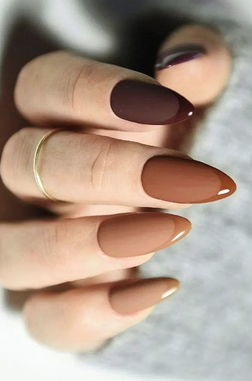 Fall French Tips - Brown French Tip Nail Ideas