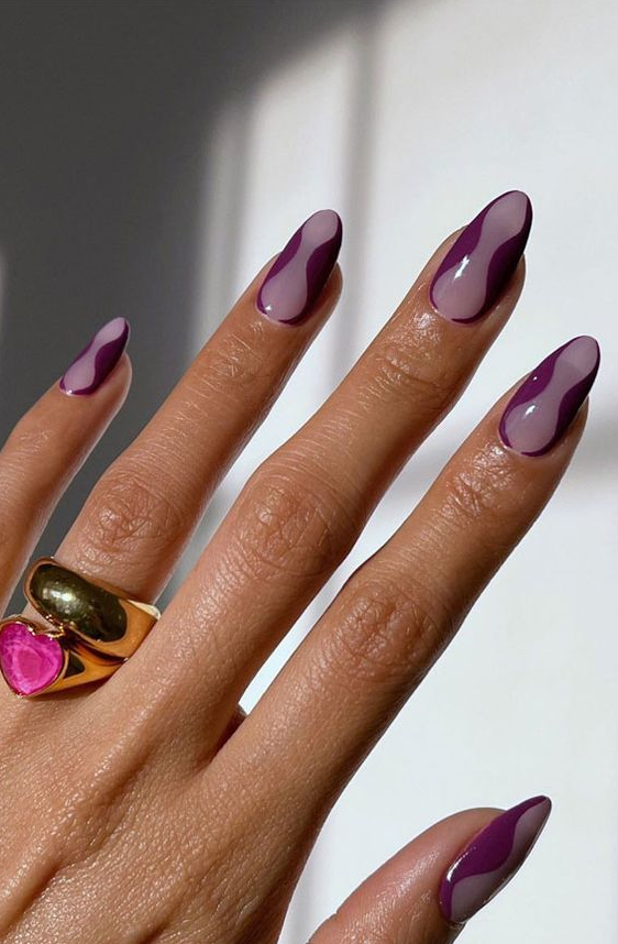 Fall French Tips - Trending Autumn Nail Colours & Designs Purple Euphoria Inspired Nails