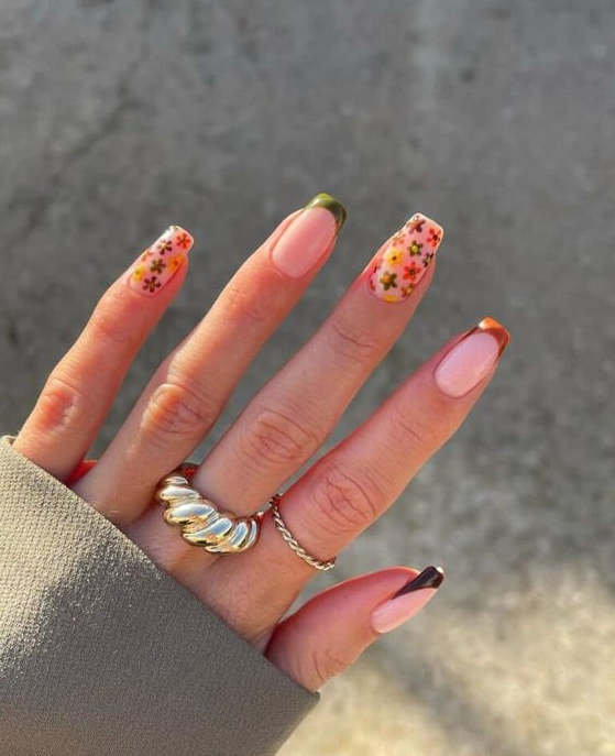 Fall Nails Square   Pretty September Nail Designs And September Nails To Welcome Fall With A New Mani