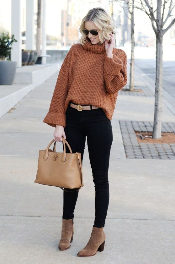 Fall Outfits 2023 - Black and tan outfit easy winter outfit idea