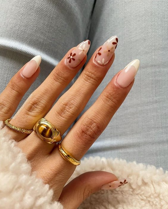 Fall Pink Nails   Cute Spring Flower Nails To Inspire You