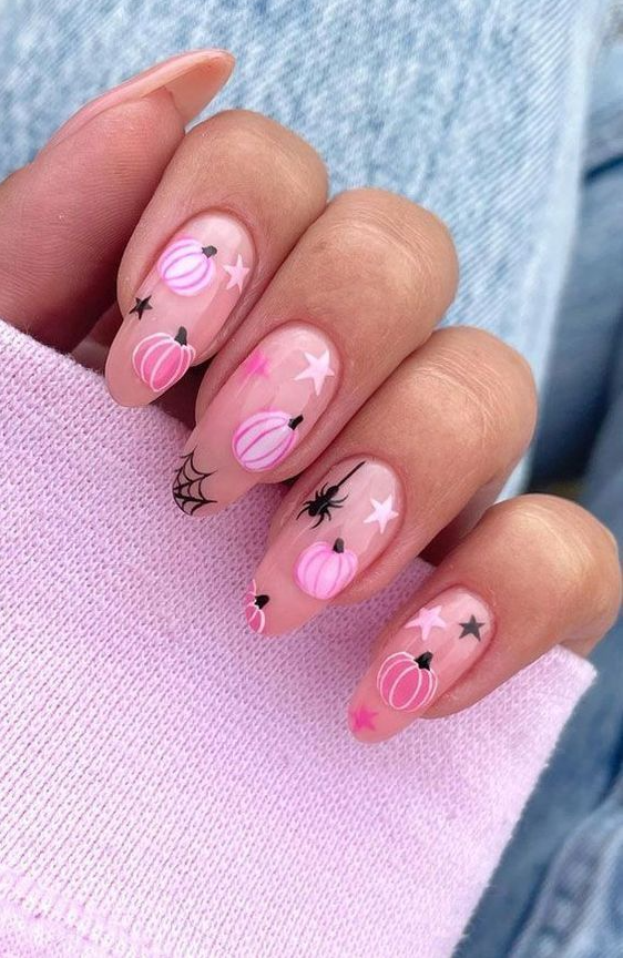 Fall Pink Nails   Nail Art Designs Cute Pink