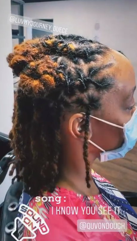 Female Loc Styles - Loc retwist and style Revamped her first style