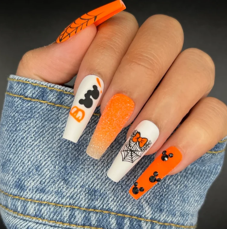 Mickey Boo Halloween Nails