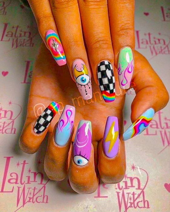 Nails y2k - Nails indie kid nails inspo nail art summer nails trendy nails