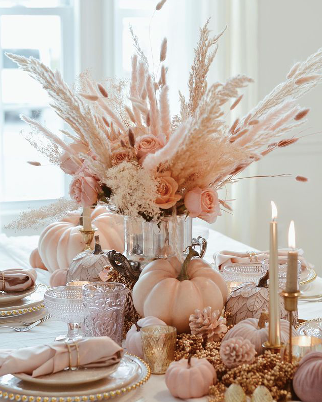 New Thanksgiving Table Settings - Shades of Pink
