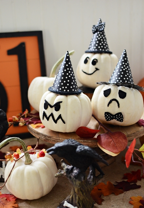 No-Carve Pumpkin Ideas - Baby Boo Pumpkins