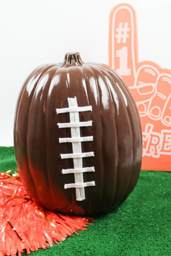 No-Carve Pumpkin Ideas - Diy Football Pumpkin