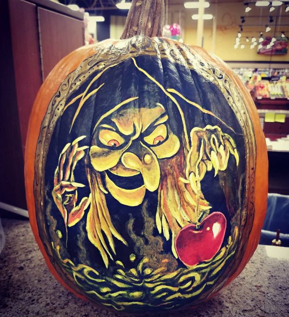 No-Carve Pumpkin Ideas - Evil Queen Painted Pumpkin