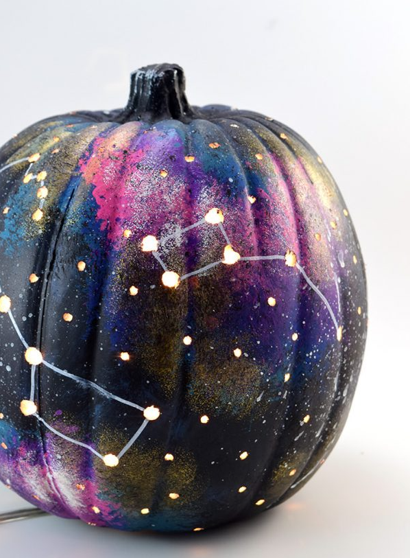 No-Carve Pumpkin Ideas - Galaxy Pumpkin