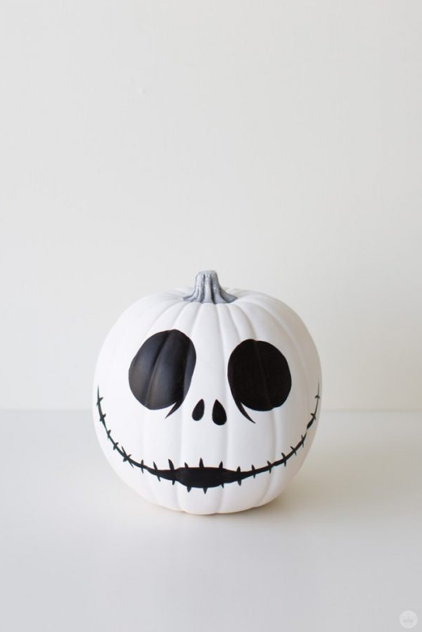 No-Carve Pumpkin Ideas - Jack Skeleton Pumpkin