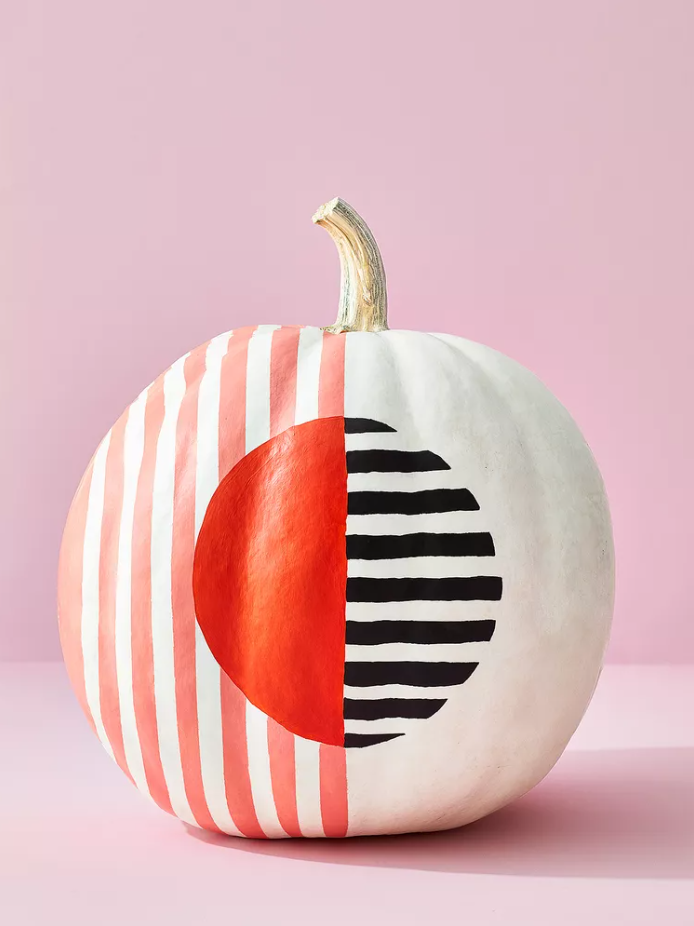 Painted Pumpkin Ideas - Geometric Painted Pumpkin