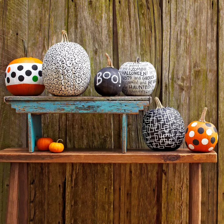Painted Pumpkin Ideas - Pattern Play Pumpkins