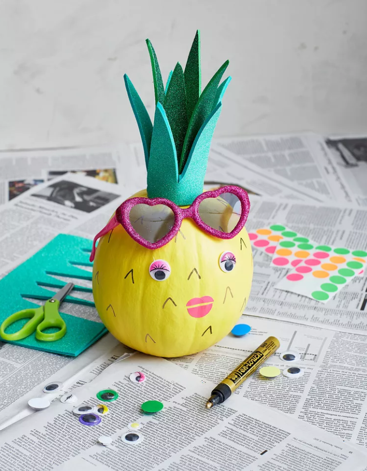 Painted Pumpkin Ideas - Pineapple Pumpkin