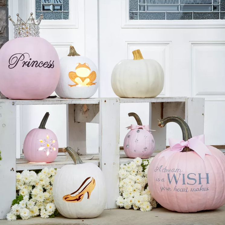 Painted Pumpkin Ideas - Princess Pumpkins