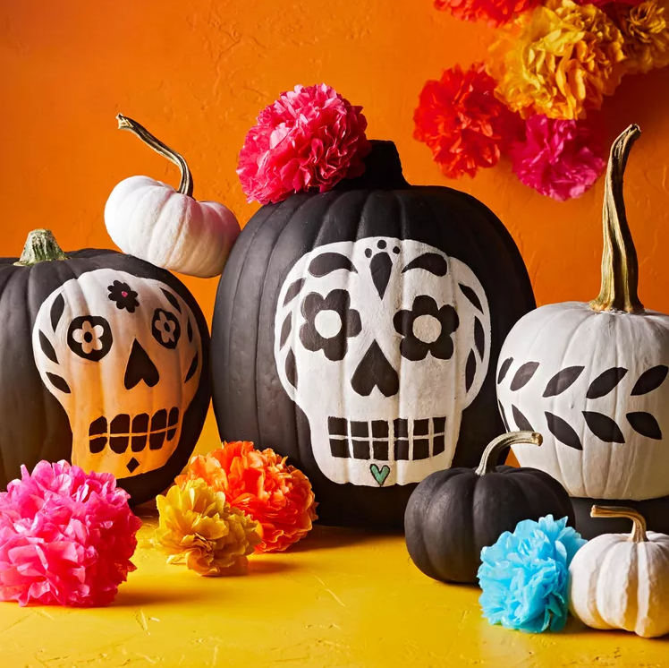 Painted Pumpkin Ideas   Sugar Skull Pumpkins