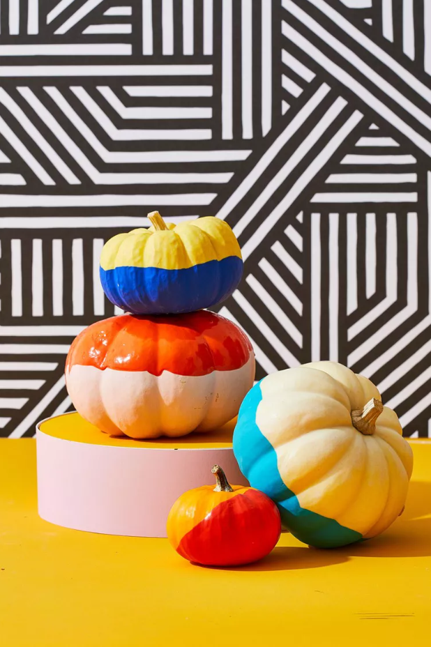 Painted Pumpkin Ideas - Two-Toned Pumpkins