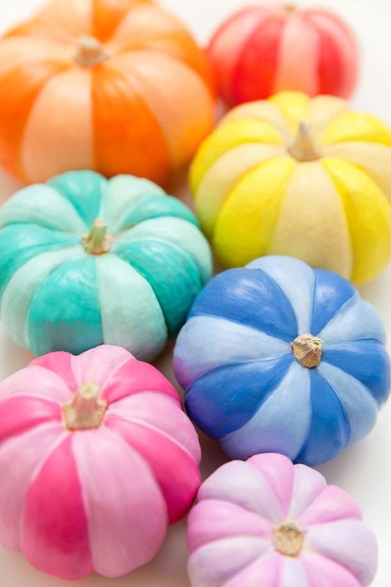 Pumpkin Painting Ideas - Creative & Colorful Painted Pumpkins that really POP