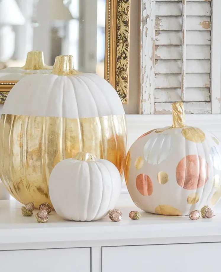 Pumpkin Painting Ideas - Gilded DIY Pumpkin