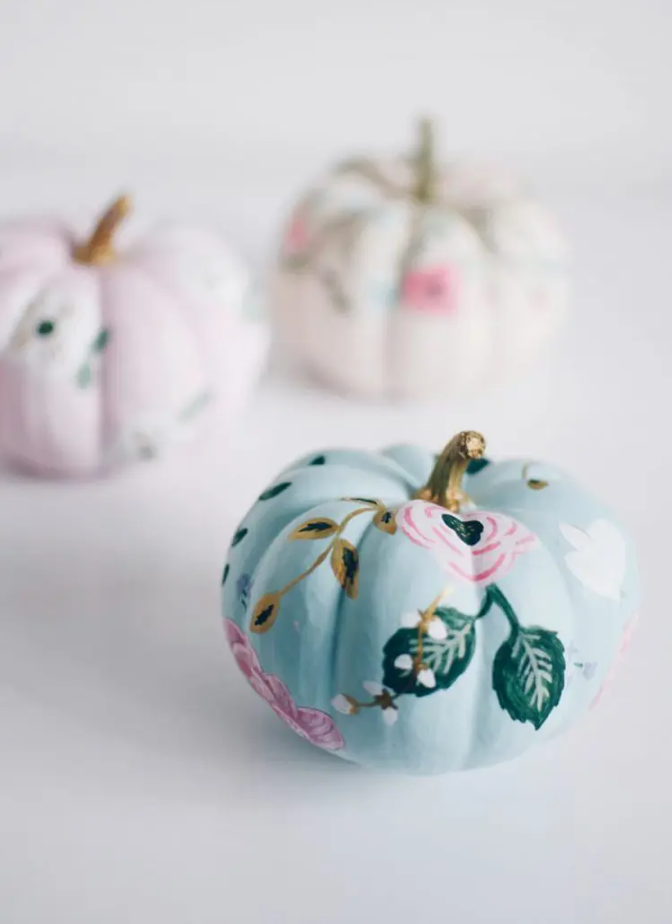 Pumpkin Painting Ideas   Rifle Paper & Co Inspired