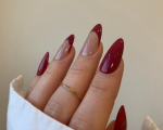 Red Fall Nails - Trending Minimalism Simple and Basic Long Square Fall Acrylic Nails 2023