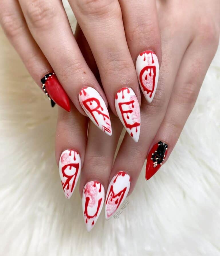 Red Rum Halloween Nails