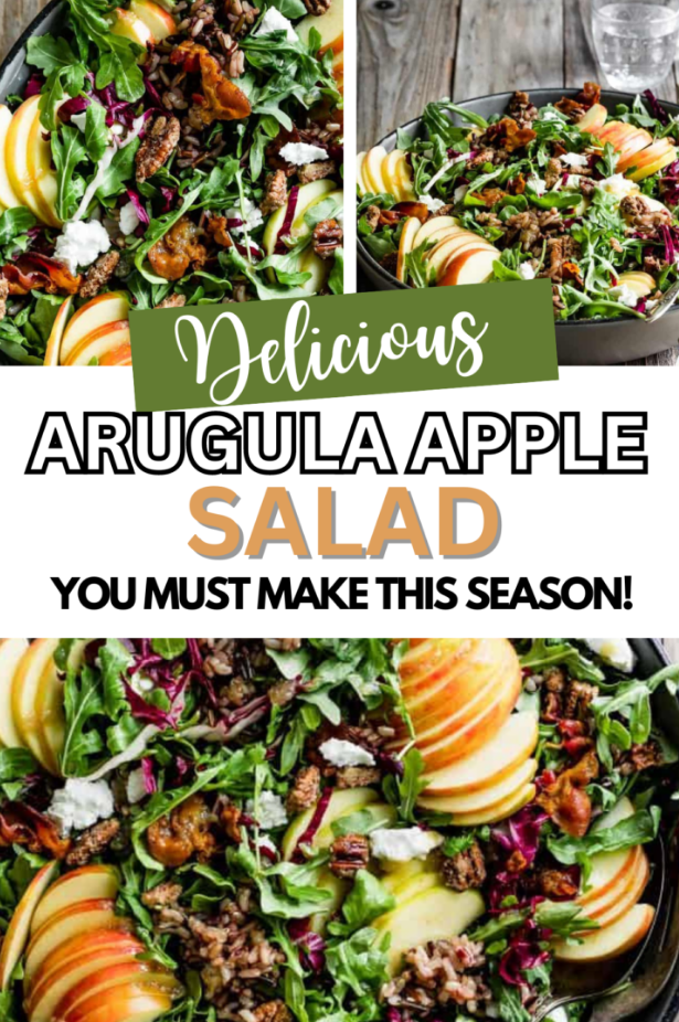 Thanksgiving Side Dishes - Arugula Apple Salad with Roasted Shallot Vinaigrette