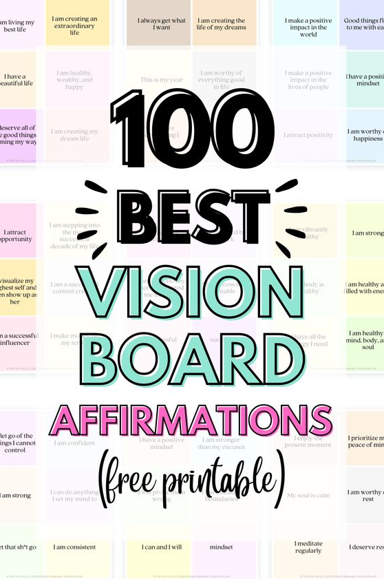2024 Vision Board Ideas   Vision Board Affirmations Free Printable