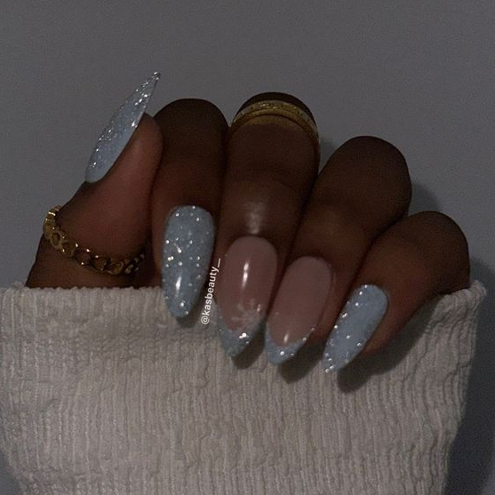 Almond Winter Nails   Short French Winter Nail Ideas For 2023 2024