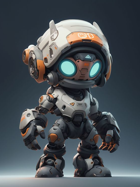 Concept Art Character Design   AI LED Head Robots Mr
