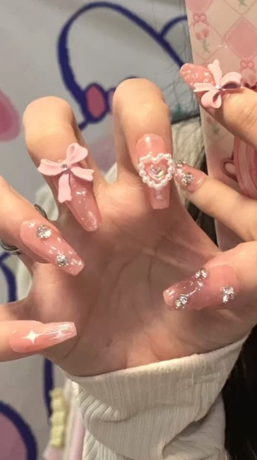 Nail Shapes For Chubby Fingers   Kawaii Nails Valentines Nails Cute Nails Pink Nails Pretty Gel Nails Blush Nails