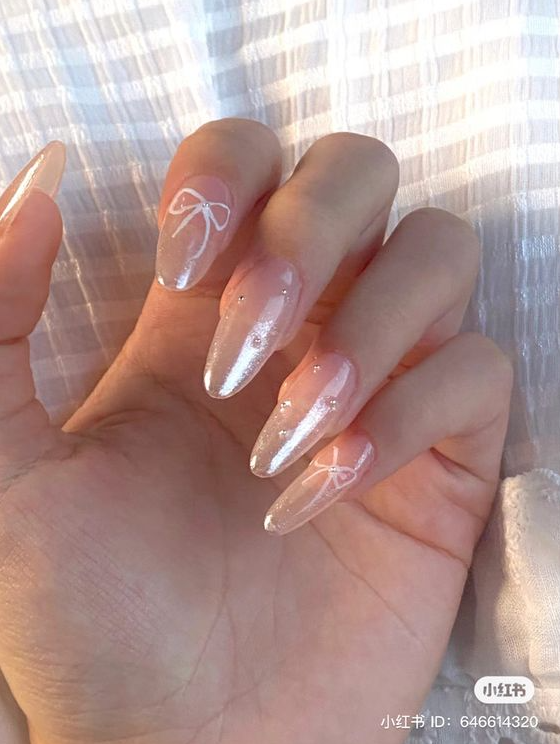 Nail Shapes For Chubby Fingers   Ribbon Coquette Nails