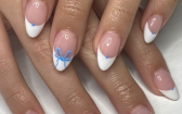 Nails With Bows   White Frenchies With Cute Blue Bows