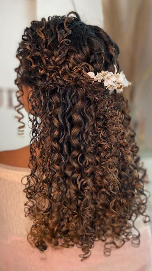 Quince Hair Ideas   Curly Wedding Hair