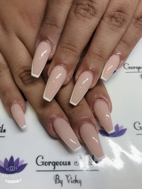 Simple Classy Baddie Nails   Nude Nail Idea For