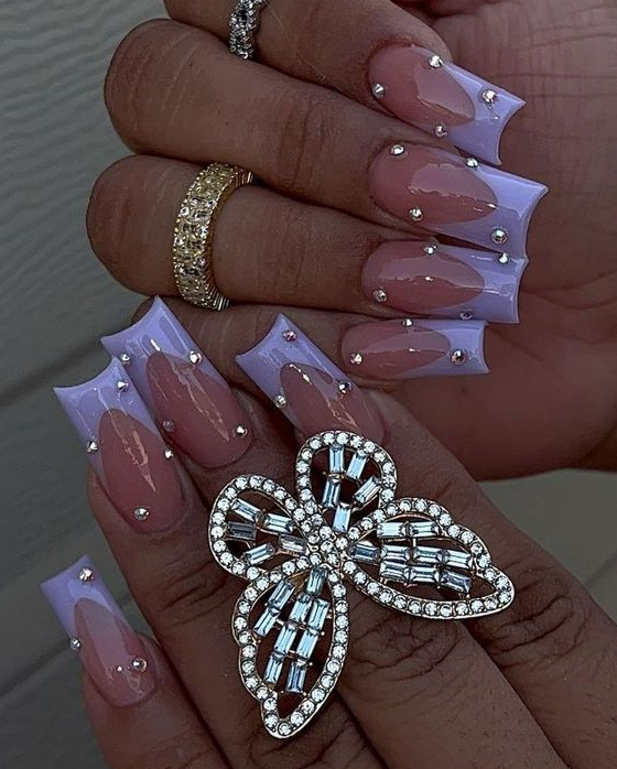 Unique Acrylic Nails   Coffin Purple Nail Inspirations For A Trendy Look