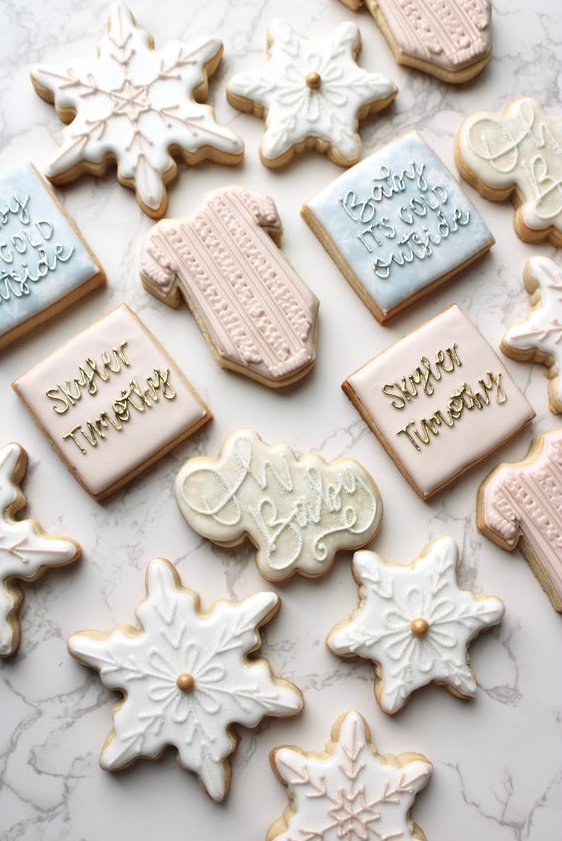 Winter Baby Shower Ideas   Baby It's Cold Outside Cookies