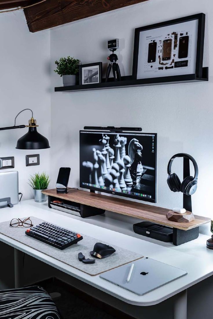 Black & White Minimal Desk Setup