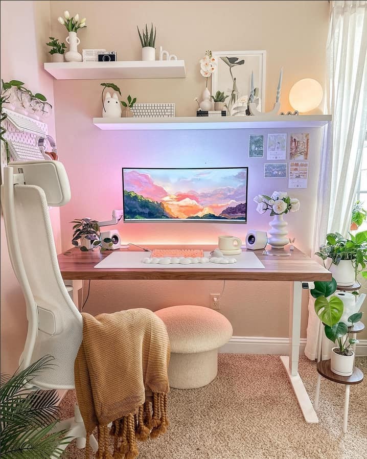 Cozy Gamer Girl Desk Setups
