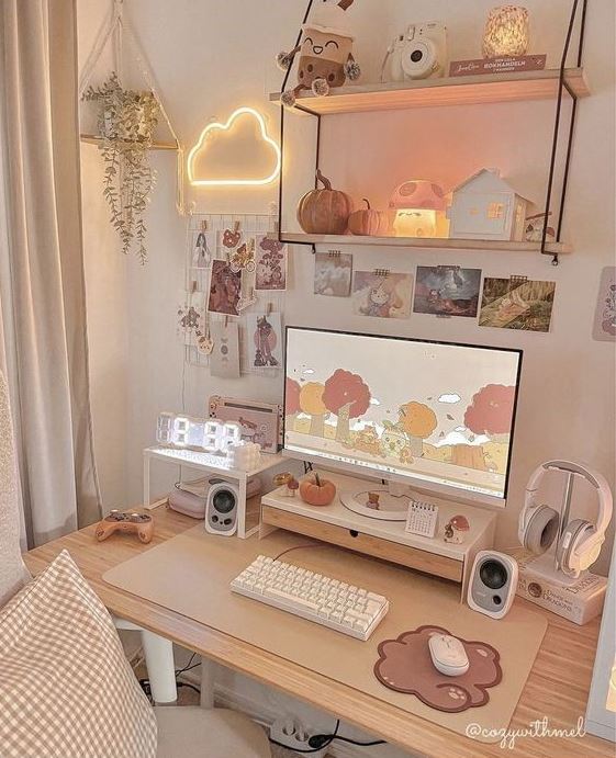 Cute Setups Aesthetic Work Desk Wallpaper