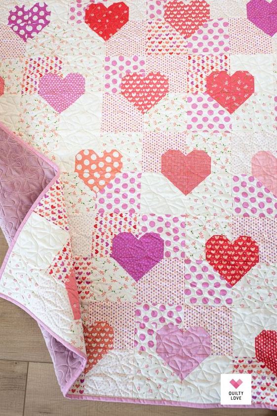 Patchwork Hearts PDF Quilt Pattern Automatic Download