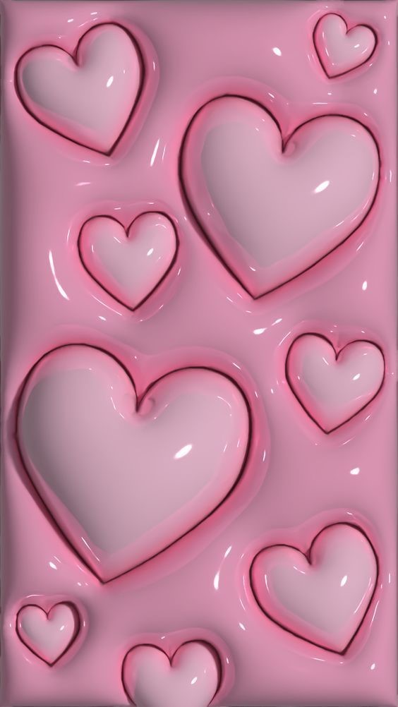 Pink Hearts Wallpaper Iphone Screensaver Digital Art 3d