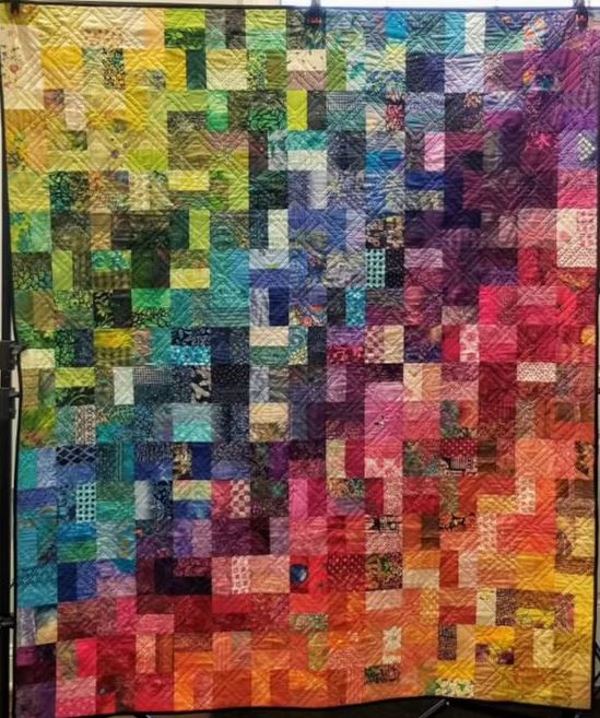 Crumb Quilt   Color Catcher Rainbow Quilt PDF Pattern Download, Scrappy Quilt, Throw Quilt