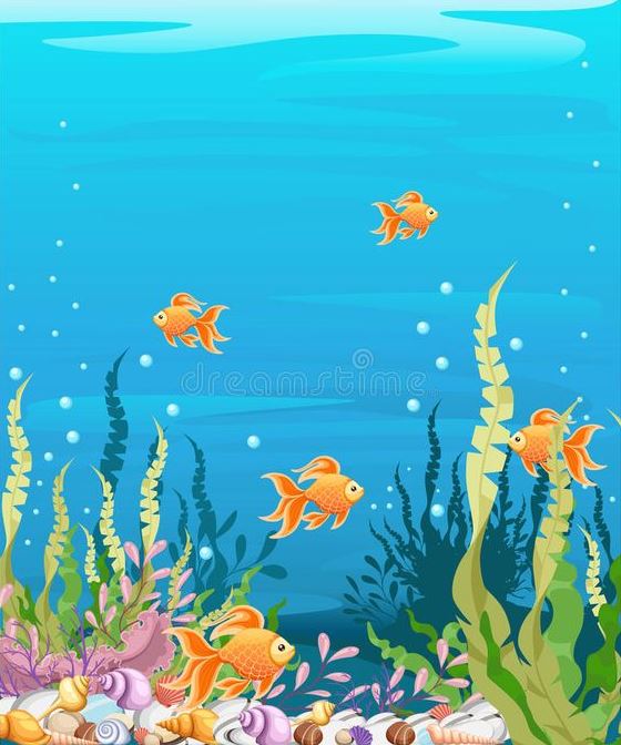 Marine Life Drawing   Under The Sea Background Marine Life Landscape The Ocean And Underwater World With Different Inhabitants